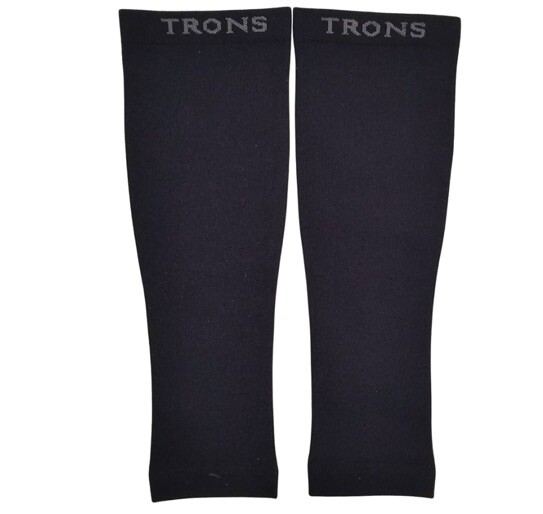 Lot Of 4 TRONS Calf Compression Sleeves Travel Sport Pain Vein BLACK Size Medium