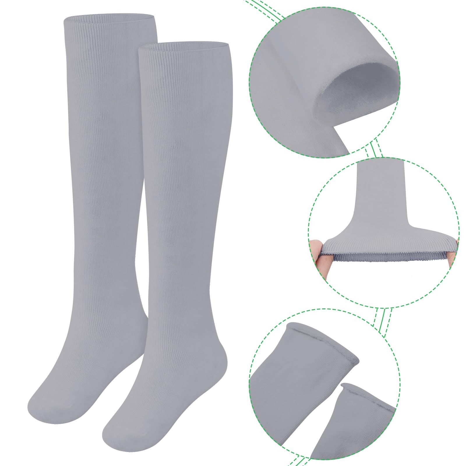 Walking Boot Socks Orthopedic Walker Brace Liner Gray Unisex Adult 2 Pairs