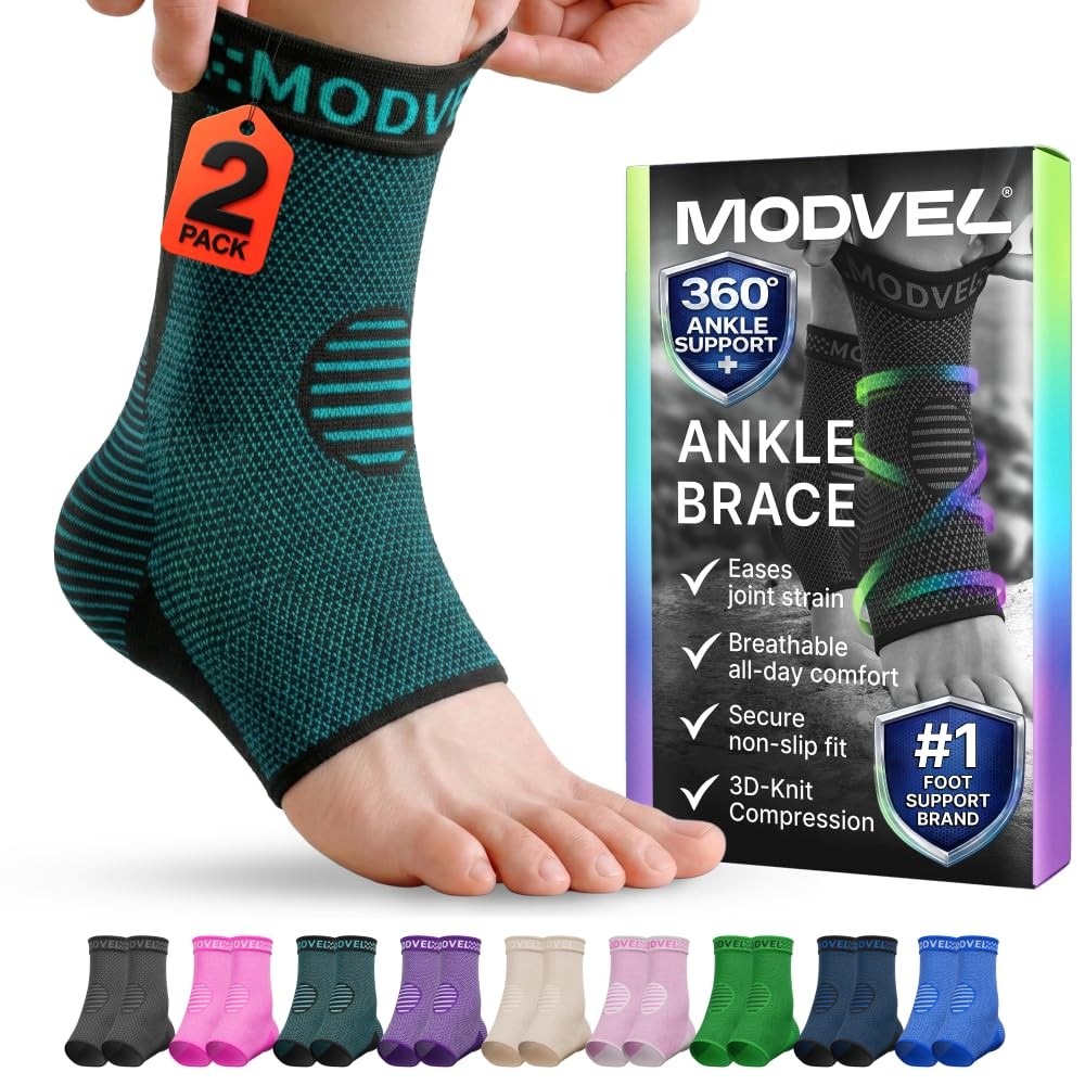 Modvel Foot & Ankle Brace Socks for Sprained Ankle Compression Sleeve Plantar
