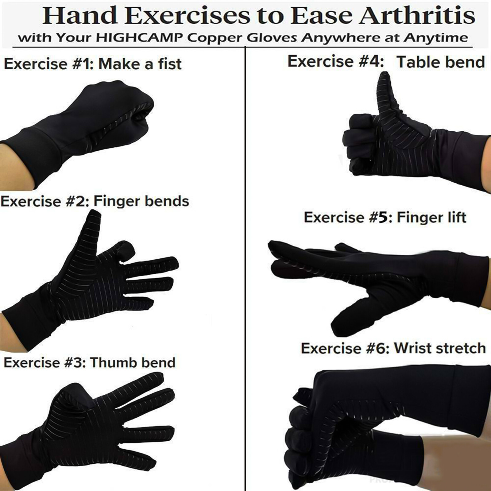 Copper Compression Arthritis Gloves Carpal Tunnel Joint Pain Relief Hand M/L/XL