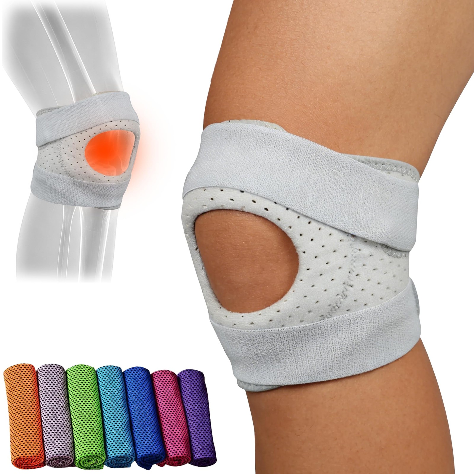 Knee Brace for Knee Pain Relief – Adjustable Compression Support with Open Pa…