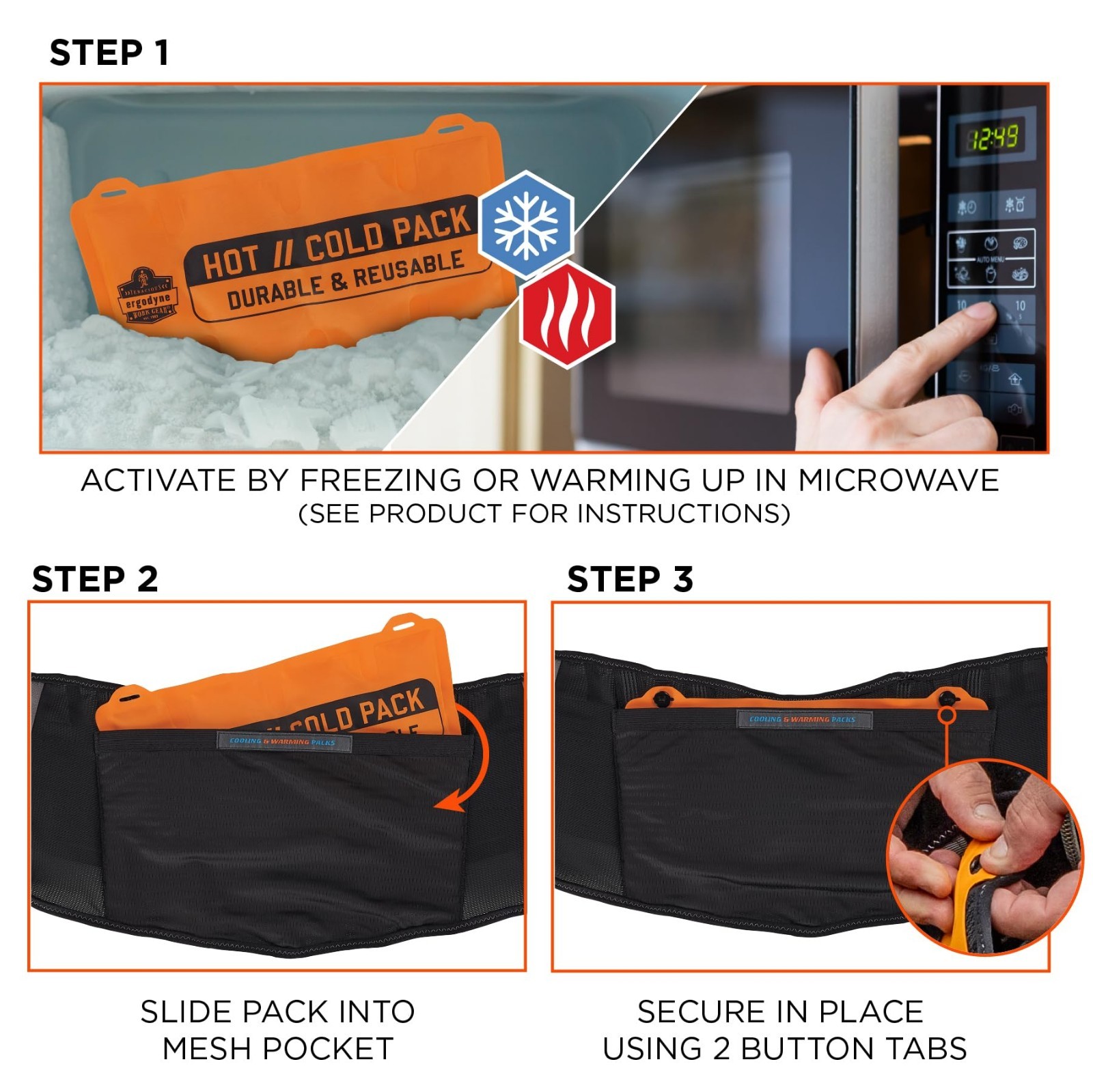 Back Support Brace Belt with Warming & Cooling Pack – Ergonomic Pain Relief Aid