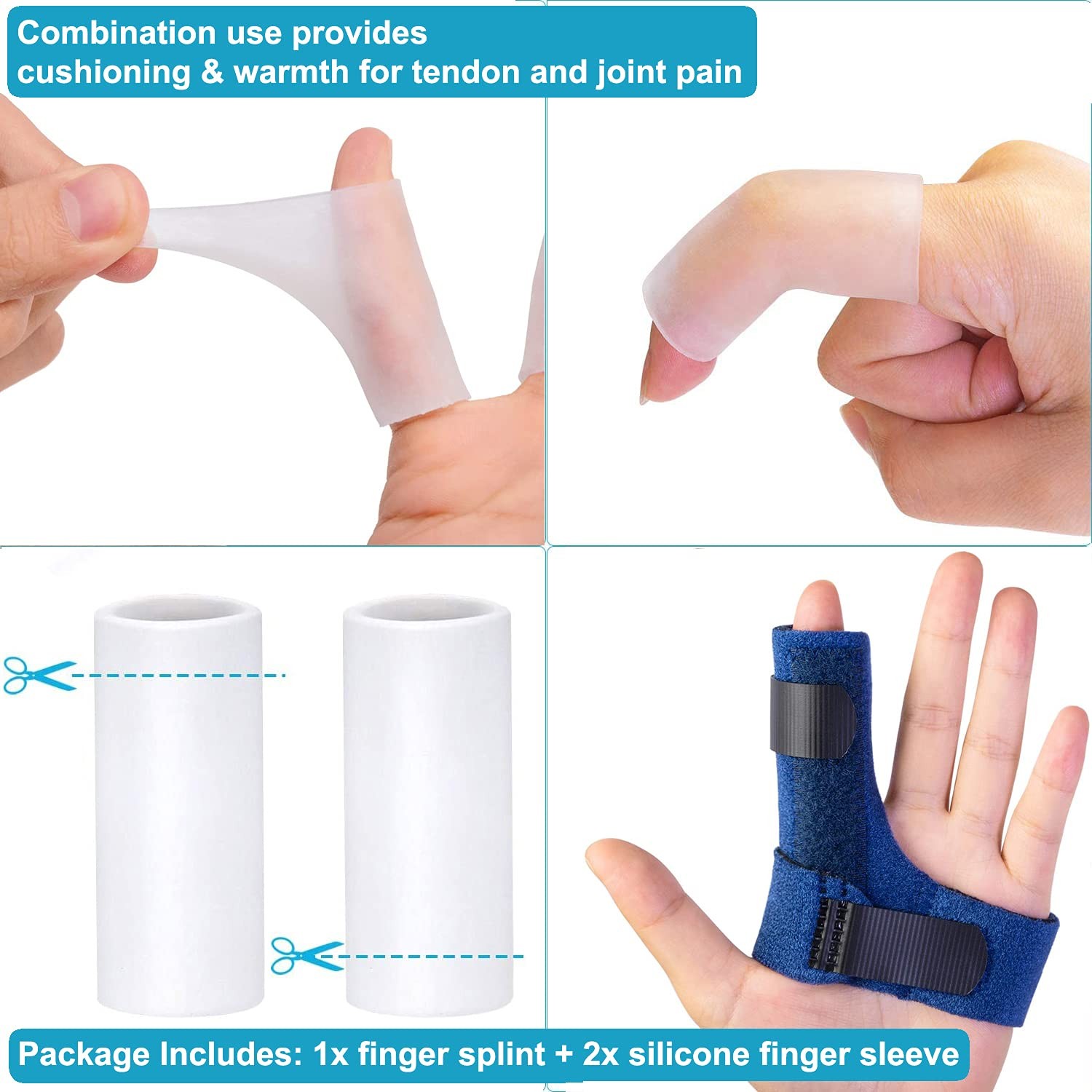 Trigger Finger Splints, Brace with 2 Gel 1 Count (Pack of 1), Left
