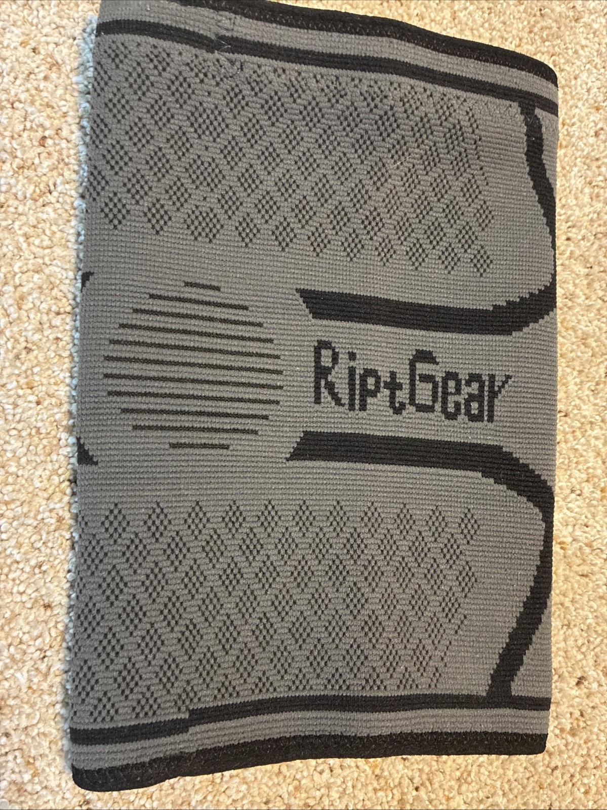 RiptGear Compression M Knee Brace Sleeve Grey Black Size Medium