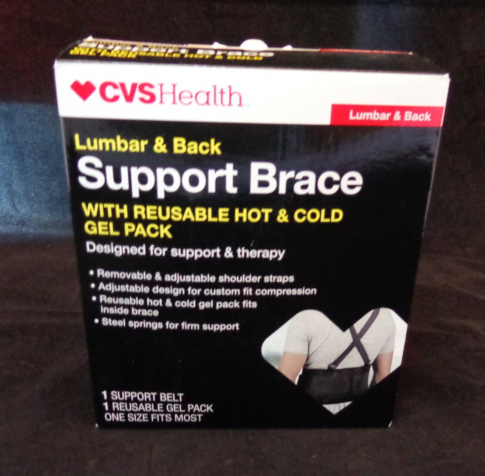 LUMBAR BACK SUPPORT BRACE BELT REUSABLE HOT COLD GEL BACK ADJUSTABLE COMPRESSION