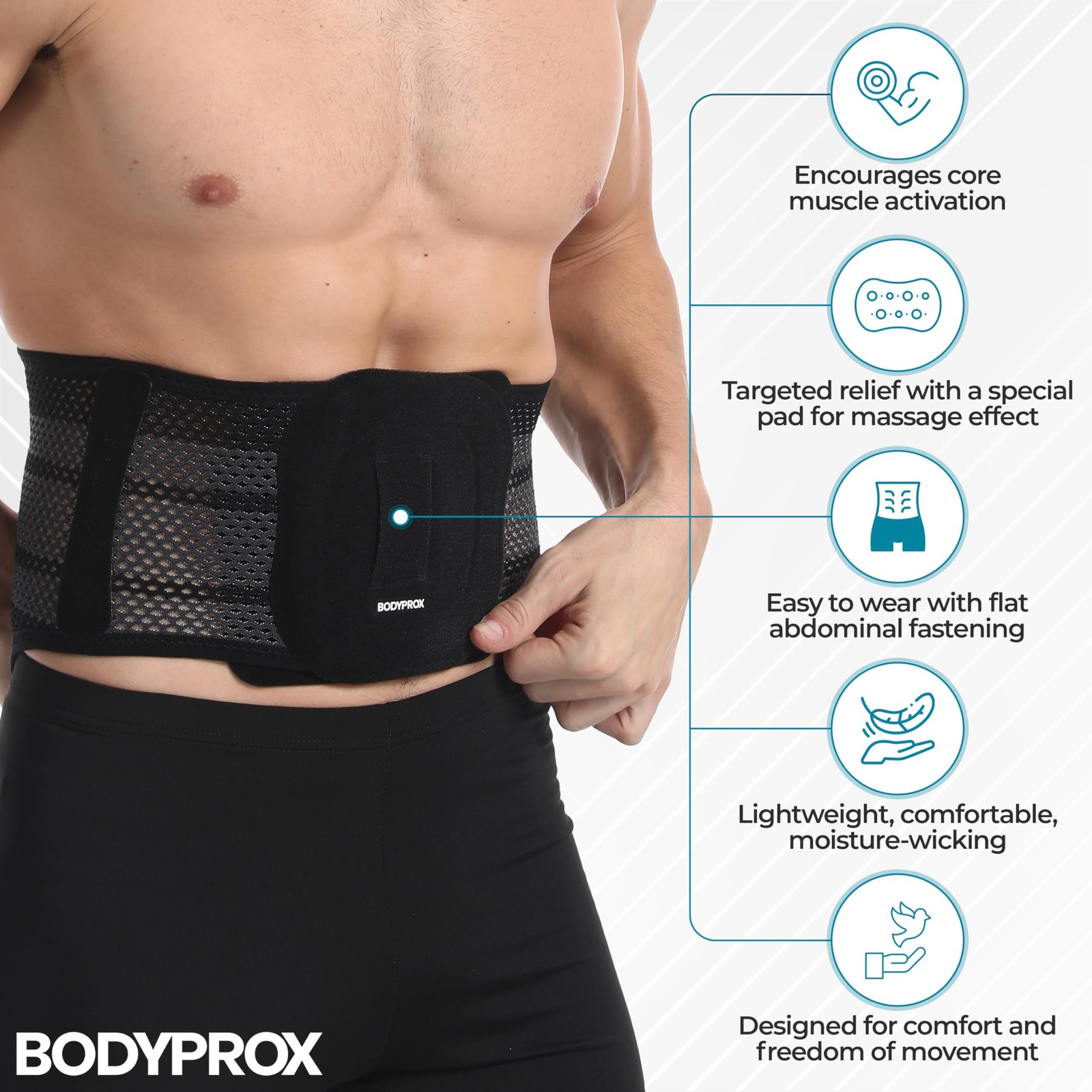 Breathable Back Brace Support Belt for Men Women XL Lumbar Compression