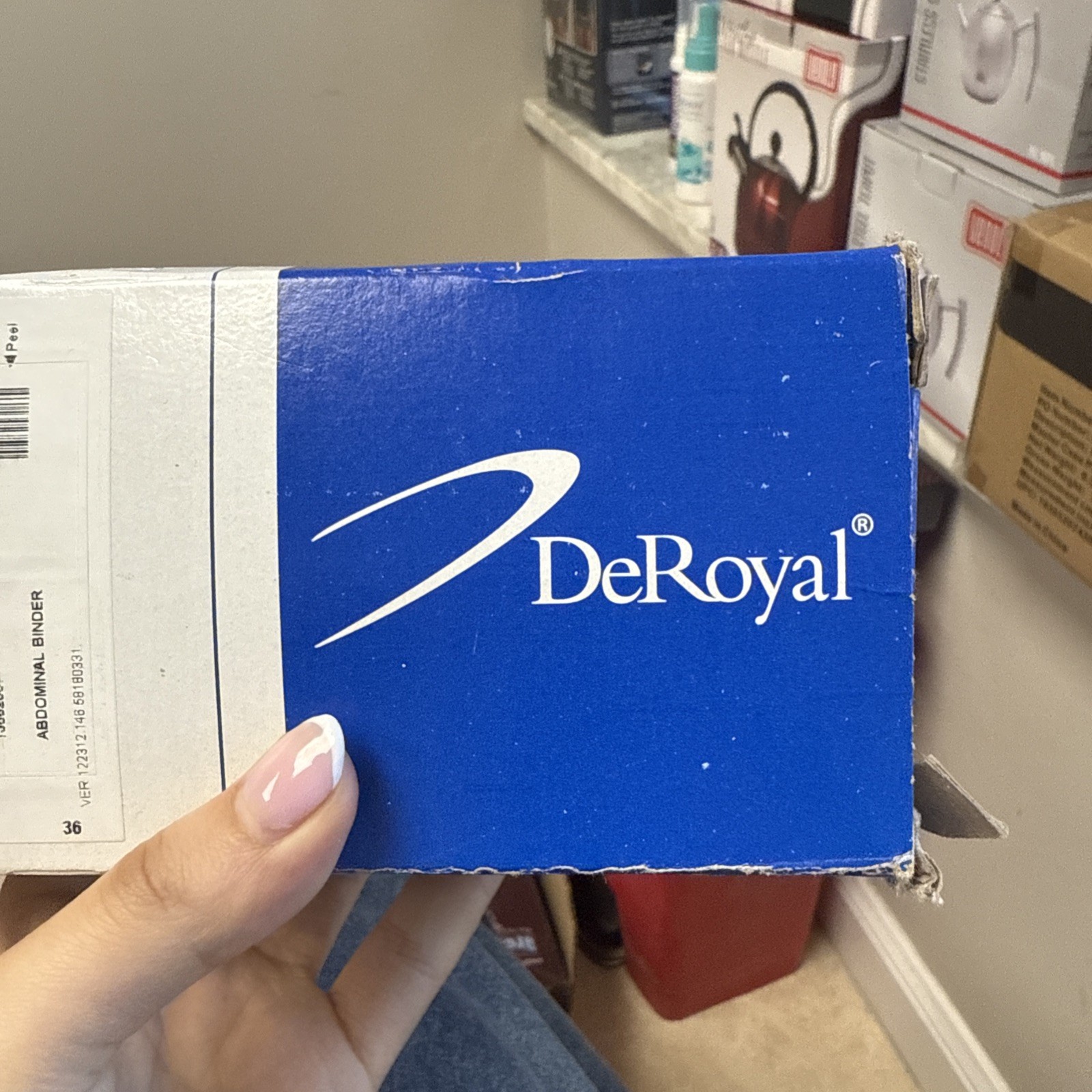 NIB DeRoyal Abdominal Binder 13652067 Med/Lg 12” 46-62″ Hook & Loop Closure-New