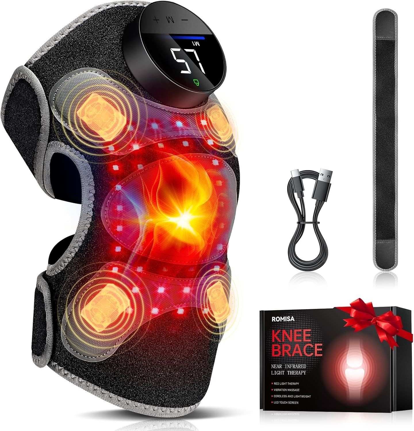 Wireless Adjustable Red Light Therapy Device for Knee, Elbow & Shoulder Relief