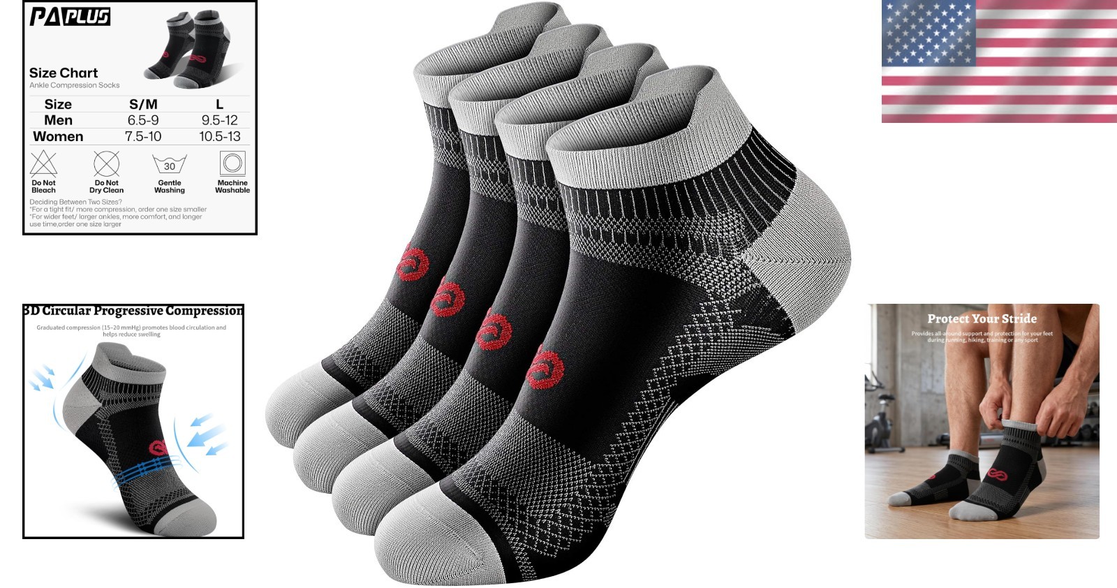 Compression Socks for Running & Cycling | Arch Support, Moisture-Wicking