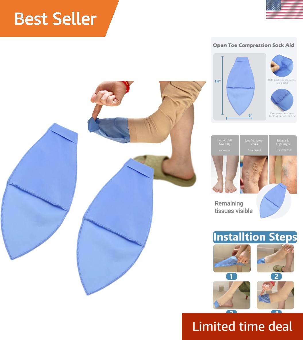 2 Pcs Open Toe Slip Sock Applicator – Effortless Compression Stocking Aid