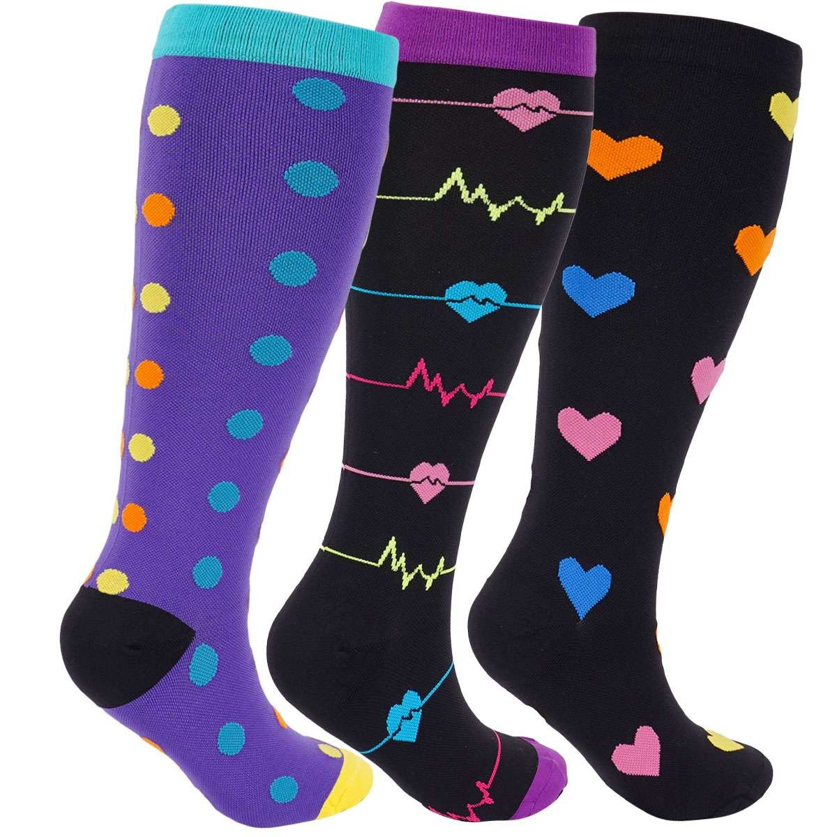 Wide Calf Compression Socks Men Women plus Size Knee High Support 20-30mmhg Sock