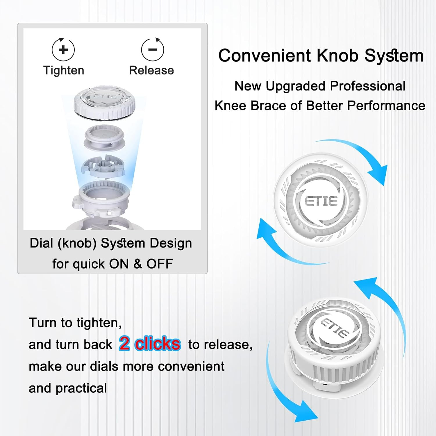 Knob Knee Brace for Pain Relief, Knee Support with Patella Gel Pad & Side Stabil