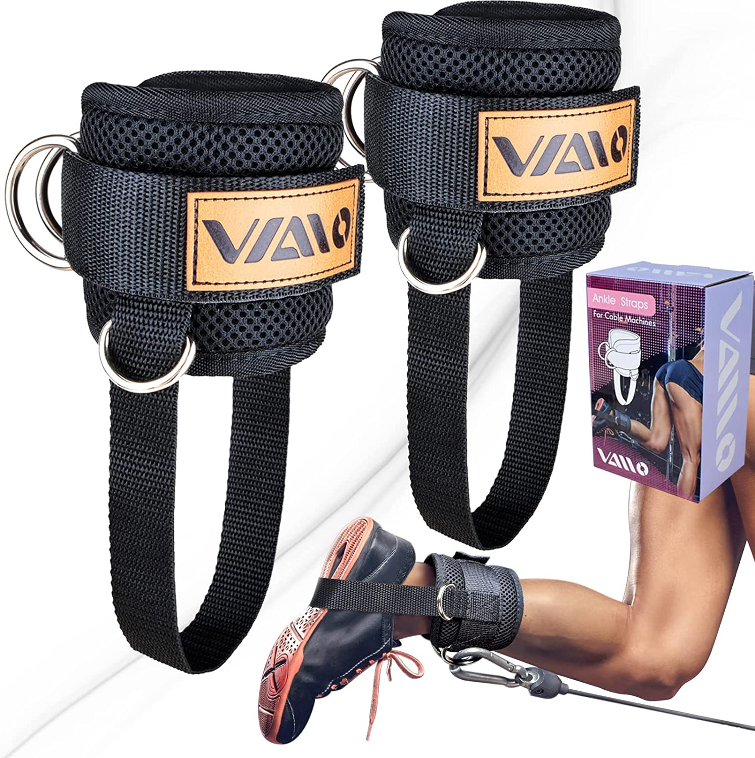 Ankle Straps for Cable Machines,Adjustable Comfort Fit Neoprene, Reinforce Doubl