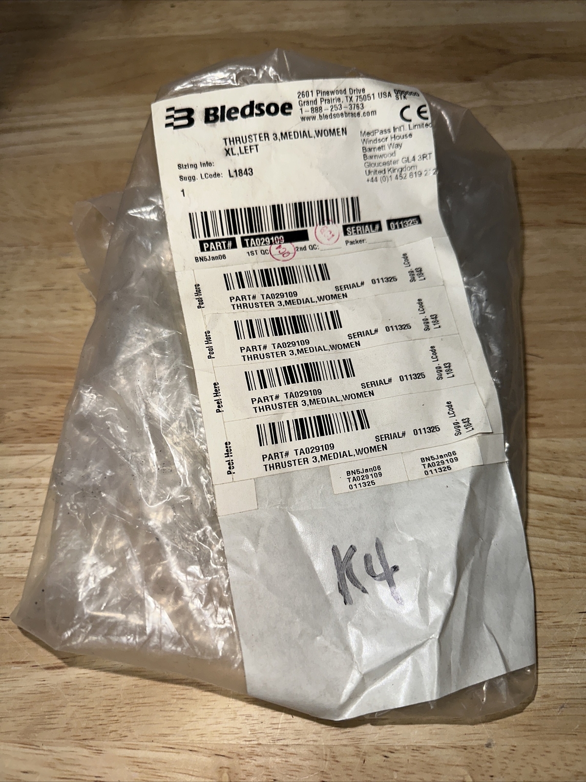 Bledsoe Thruster 3, MEDIAL, SIZE XL LEFT l1843 MSRP $649