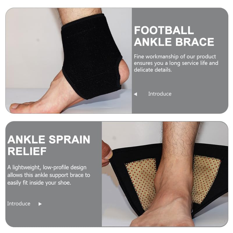 2Pcs Adjustable Ankle Wrap Protector Self Heating Magnetic Ankle Brace for Sprai