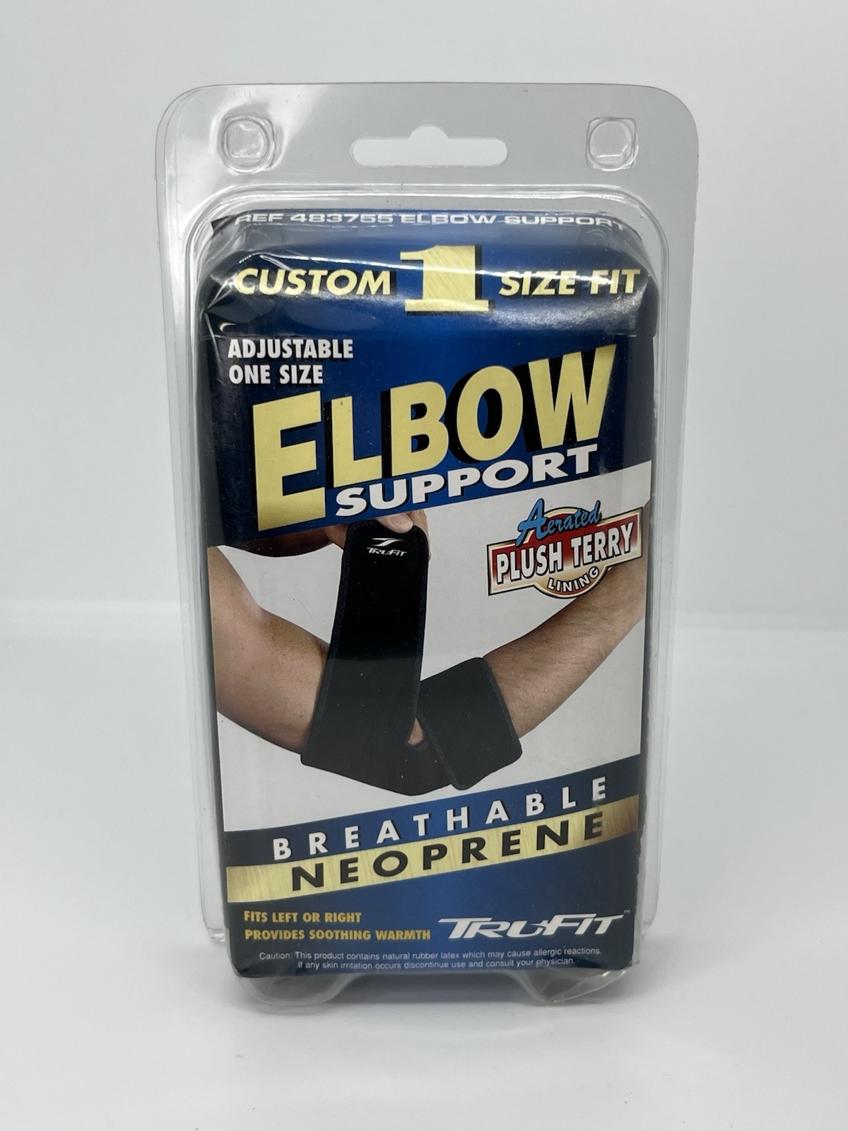 TruFit Elbow Support Adjustable One Size Fits All Breathable Neoprene Black