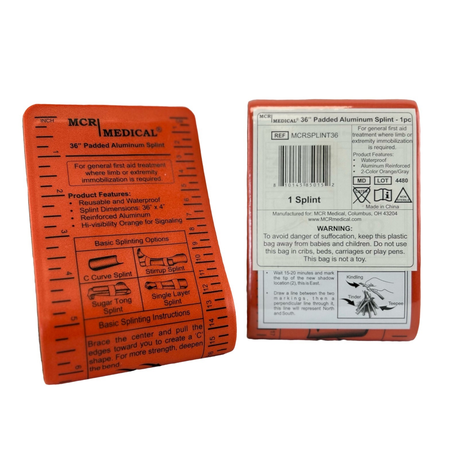 36″ Aluminum Reusable, Waterproof, Splint, Single