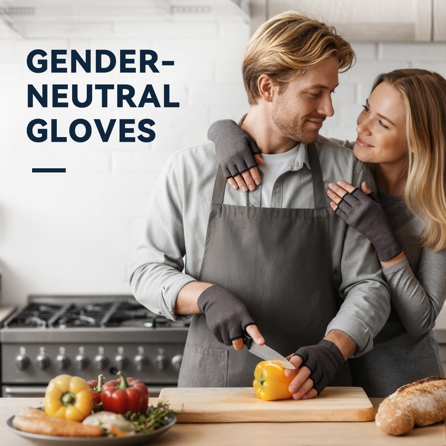 All-Day Comfort Arthritis Gloves for Men and Women – Fingerless, Medium Size
