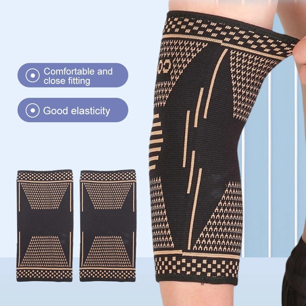 Copper Elbow Compression Sleeve Elbow Brace For Tennis Arthritis Bursitis US