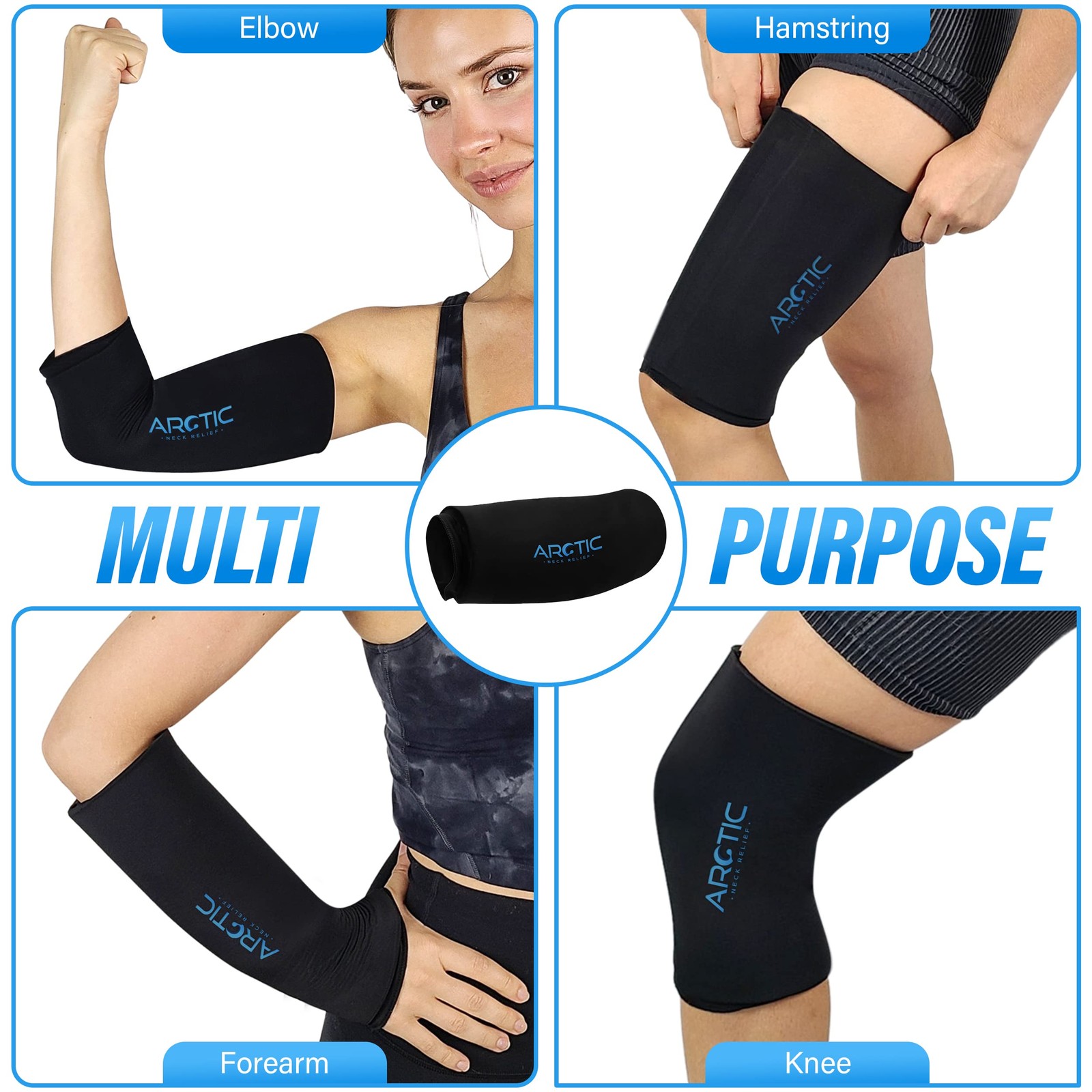 Two Pack | Elbow Ice Pack Wrap & Knee Ice Pack Wrap – Ice Sleeves, Reusable Gel