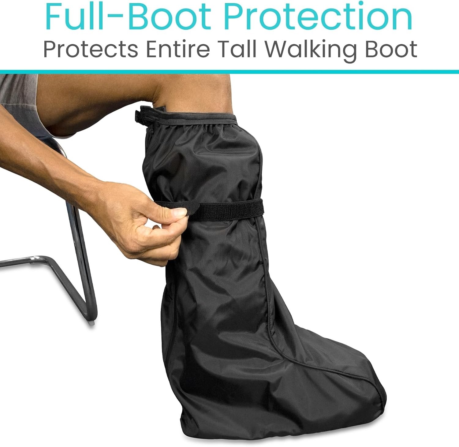 Vive Tall Walking Boot Cover Waterproof – Non-Slip, Adjustable – Medium