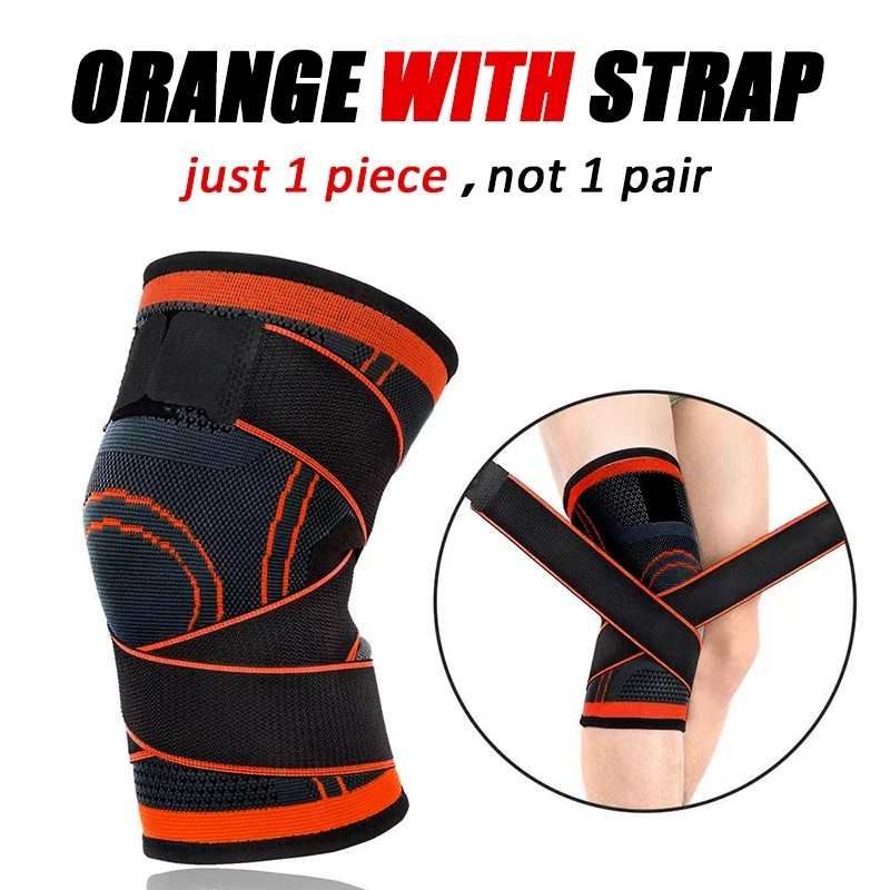 Knee Compression Sleeve Support Brace Adjustable Straps Sports Gym Running 1Pc