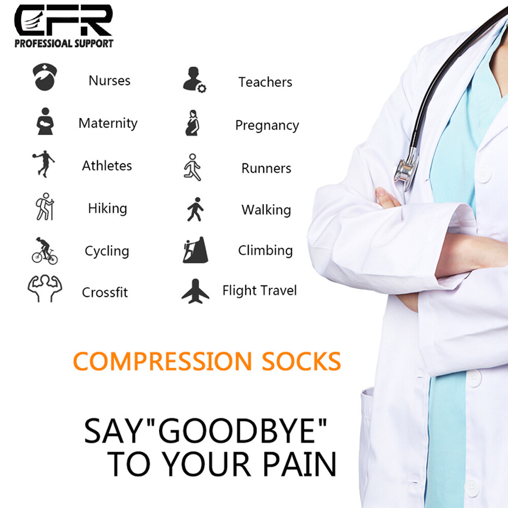 1-3 Pairs Copper Compression Socks 20-30mmHg Graduated Support Mens Womens S-XL