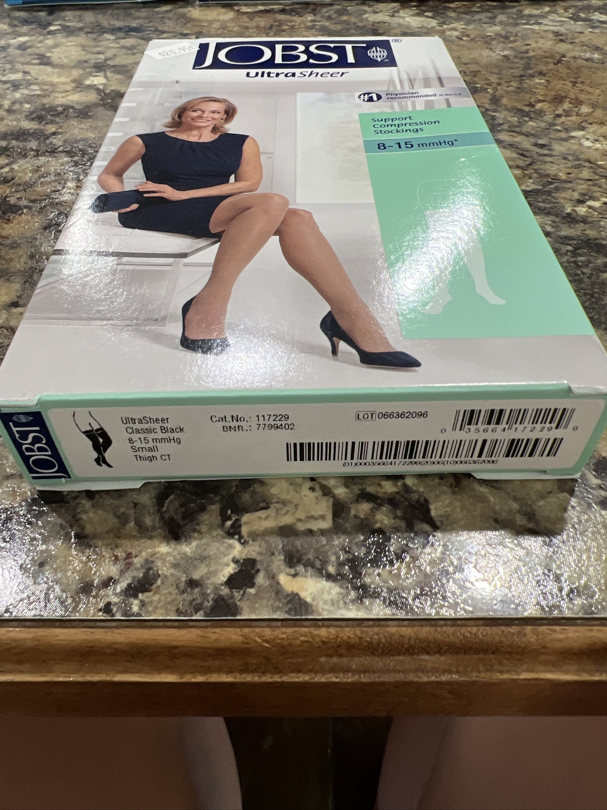 JOBST UltraSheer Thigh High Closed Toe 8-15mmHg (Classic Black) Small