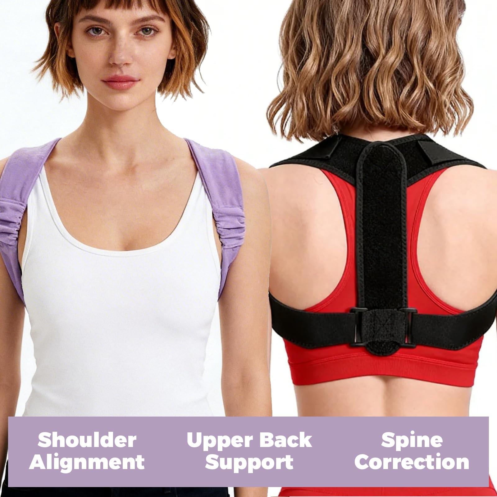 2PCS Posture Corrector Set,Nighttime Posture Brace Sleeping and Adjustable Ba…
