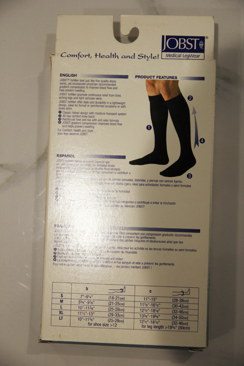 JOBST Men’s Dress 15-20 mmHg Ultra Sheer Therapeutic Support Knee High Socks