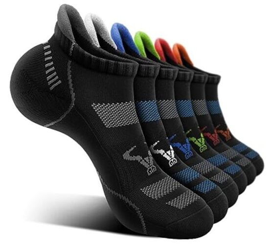 Men Running Socks 6Pairs-Ankle Athletic 10-12 6pairs-black 6 Color Mixed3014