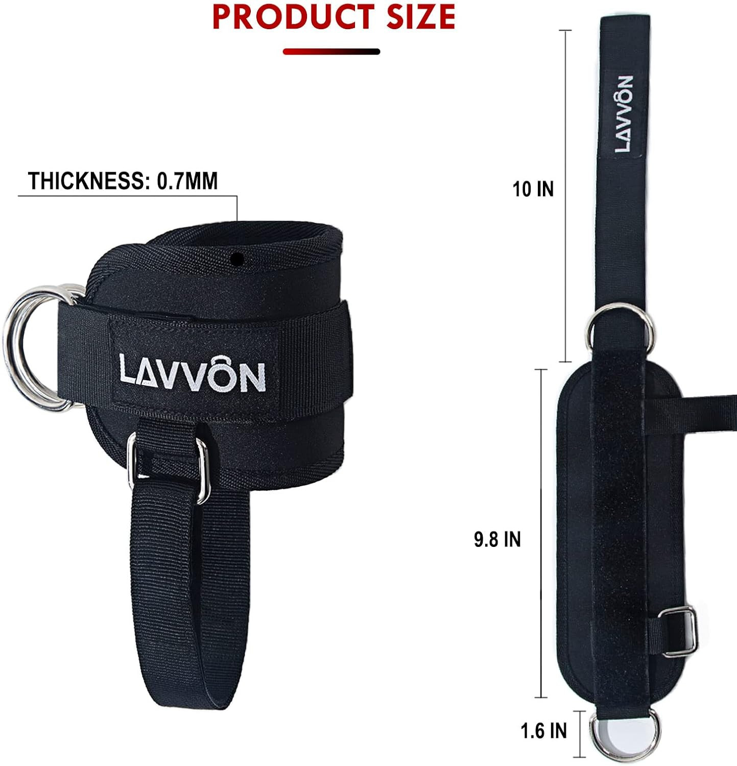 Ankle Straps for Cable Machines Kickbacks – Adjustable Comfort Ankle Cable Attac