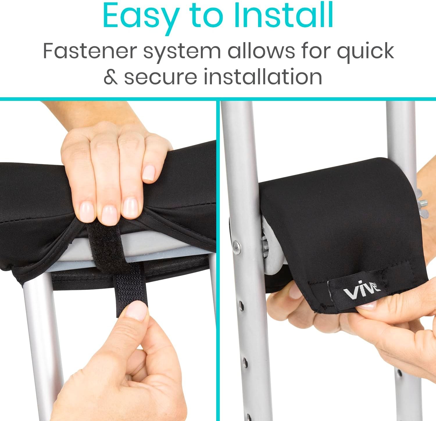 Soft Moisture Wicking Slip Resistant Foam Crutch Pads (2 pads)