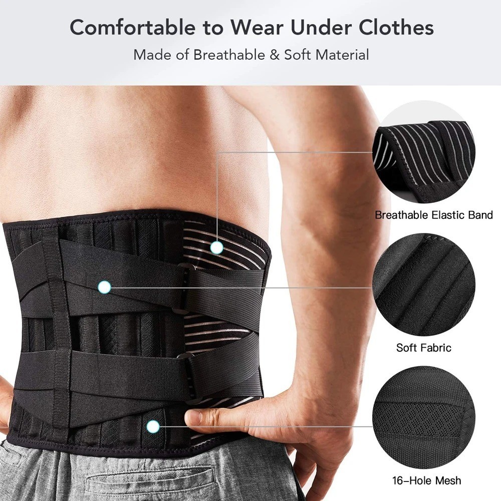 Adjustable Lower Back Brace Lumbar Support Waist Belt For Men Women Pain Relief