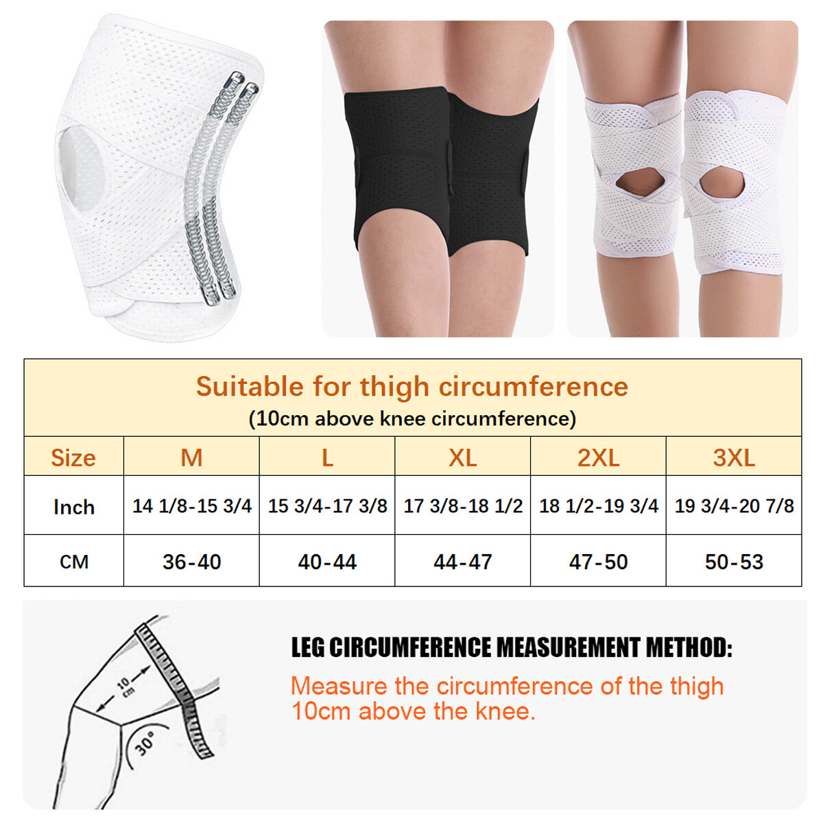 Knee Brace Compression Sleeve Joint Support Sports Patella Stabilizer Wrap 2 PCS