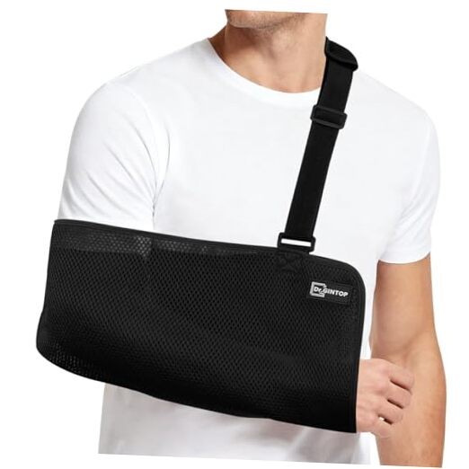 Arm Sling Shoulder Immobilizer for Women Men, Breathable Shoulder Sling Black