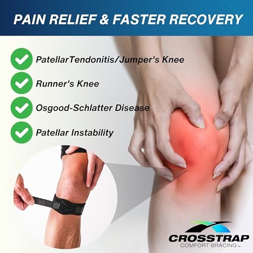Stabilizing Patella Knee Strap | Patella Tendon Brace for 1 Strap (Large) Black