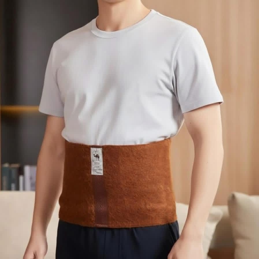 100% Camel Wool Back Support Belt Natural Warm Waist Brace Pain Relief Unisex