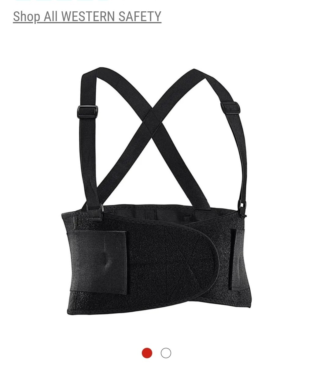 Back Support Lumbar Posture Adjustable Belt Large 38 – 47 Western Safety