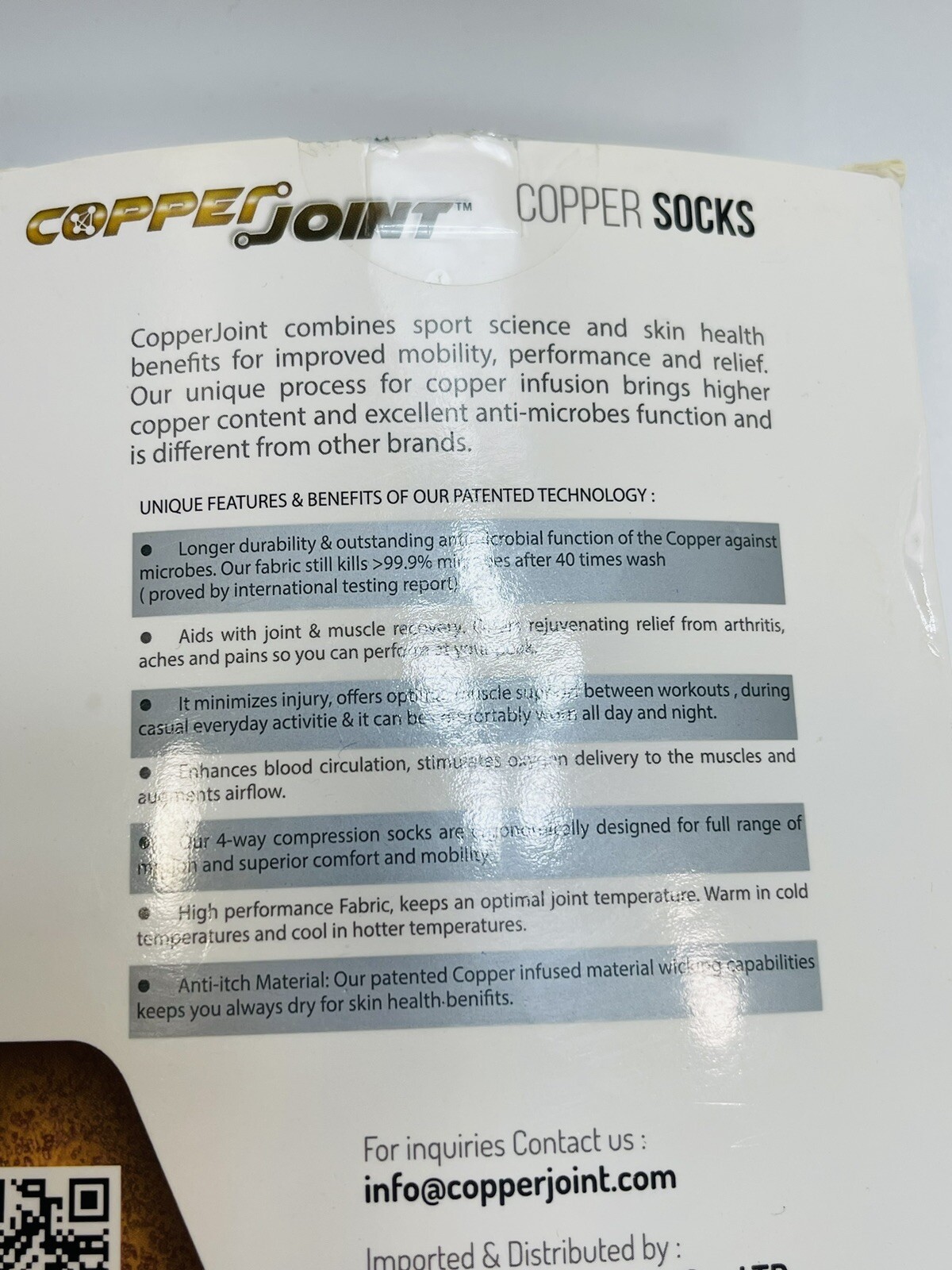 Copper Joint Copper L XL Compression Socks Women & Men Copper Infused Nylon NEW