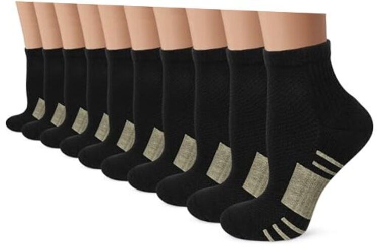 Copper Ankle Compression Socks – Low Cut Arch Small-Medium C01-10 Black