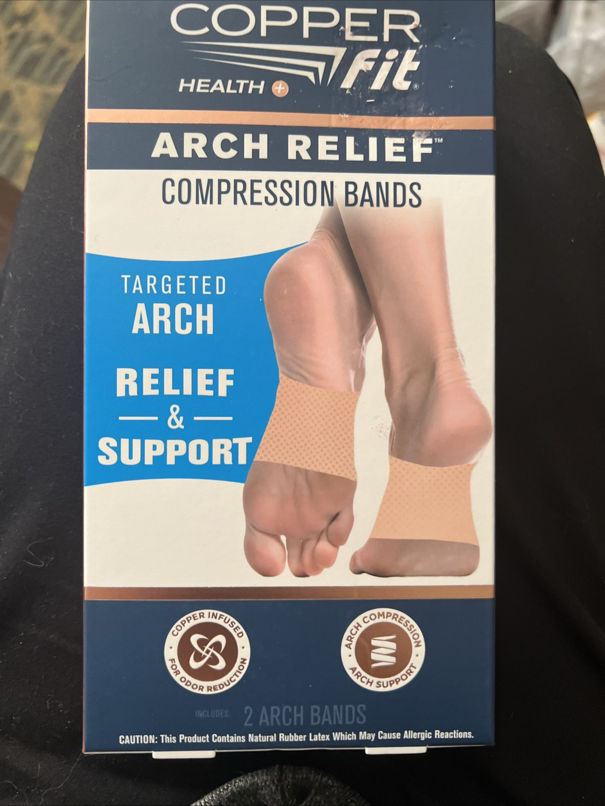 BRAND NEW Copper Fit Copper Infused Arch Relief COMPRESSION BANDS ONE Size