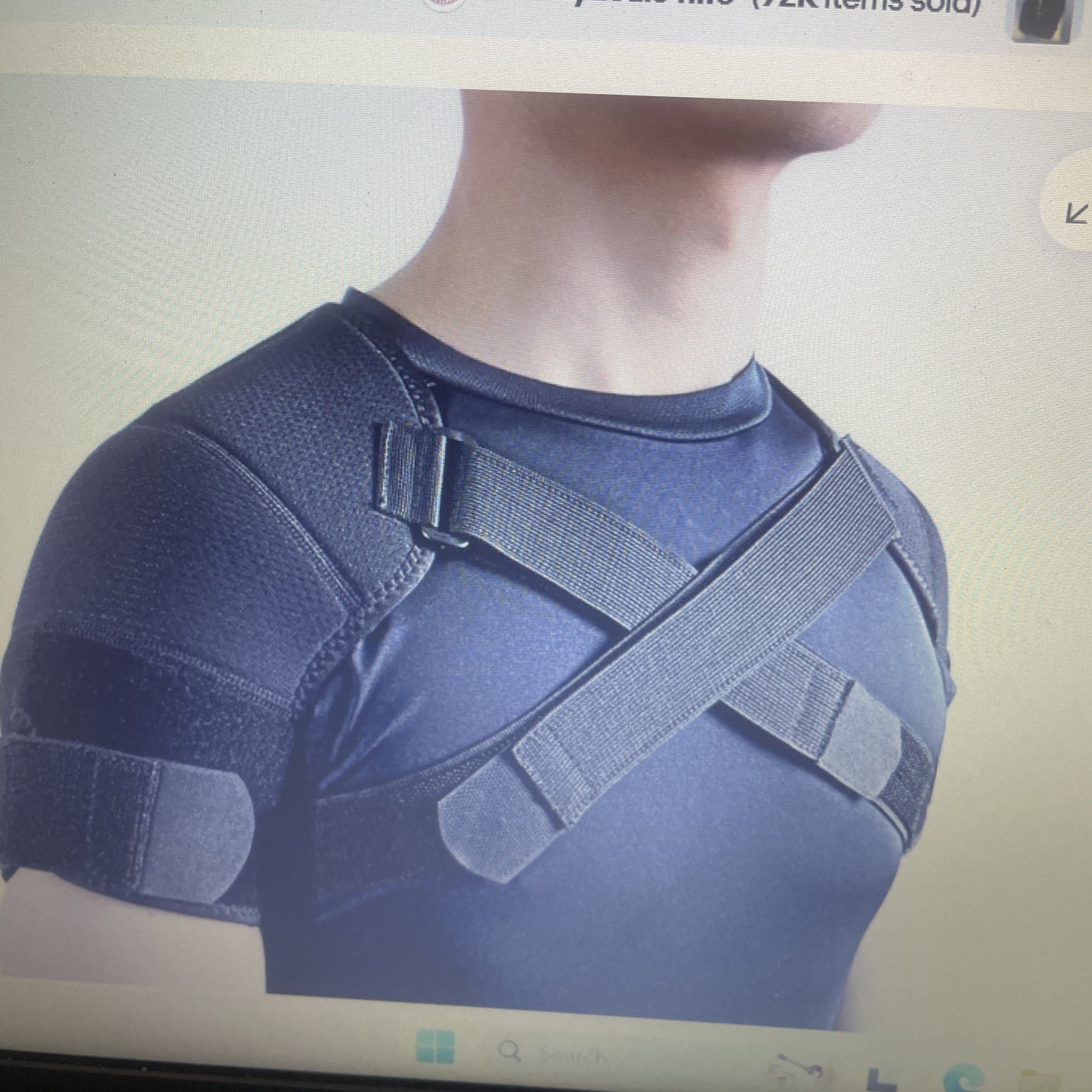 Kuangmi Double Shoulder Support Brace Strap Wrap Neoprene Protector Size XL