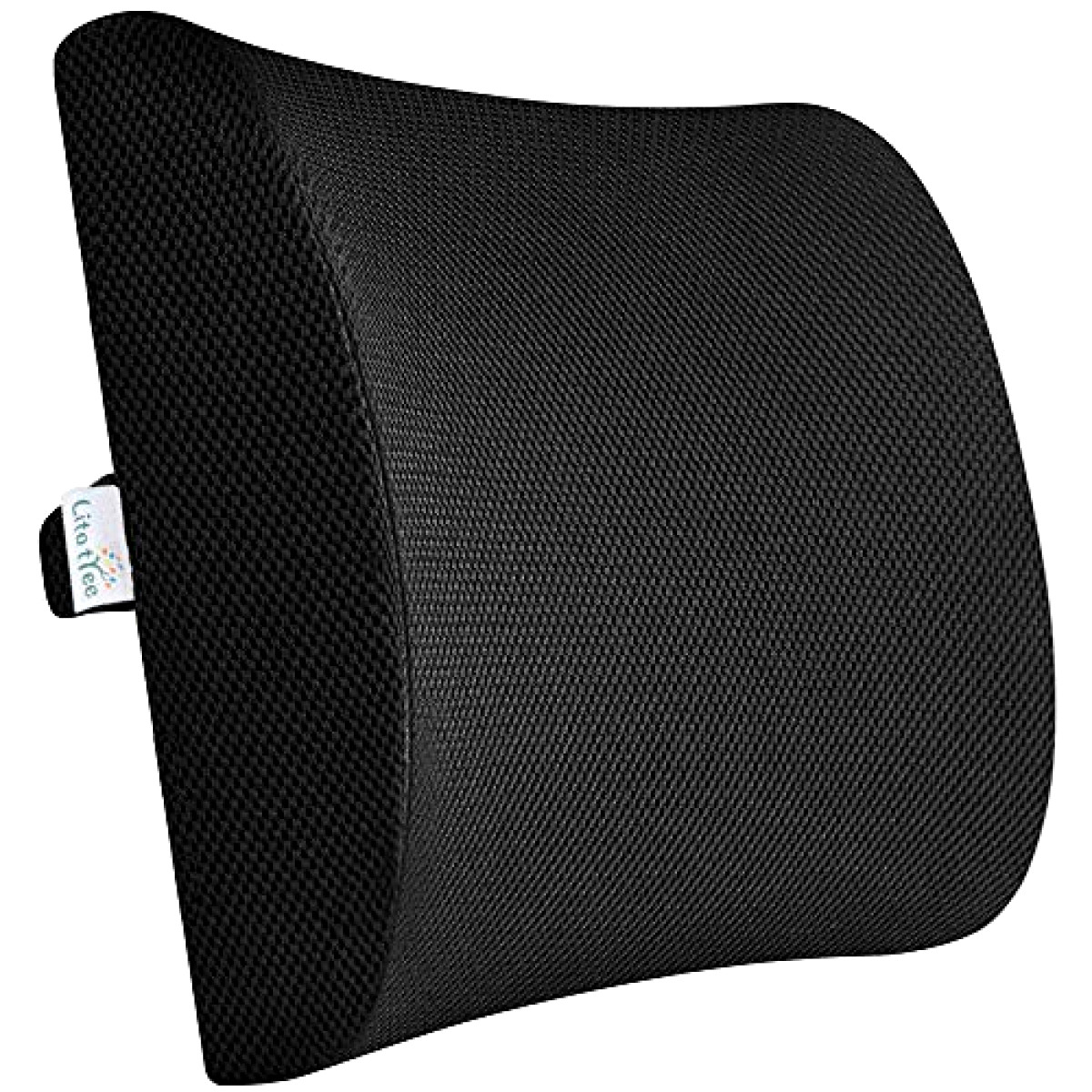 Lower Back Pain Relief Memory Foam Lumbar Support Pillow w/ Washable Mesh Cover