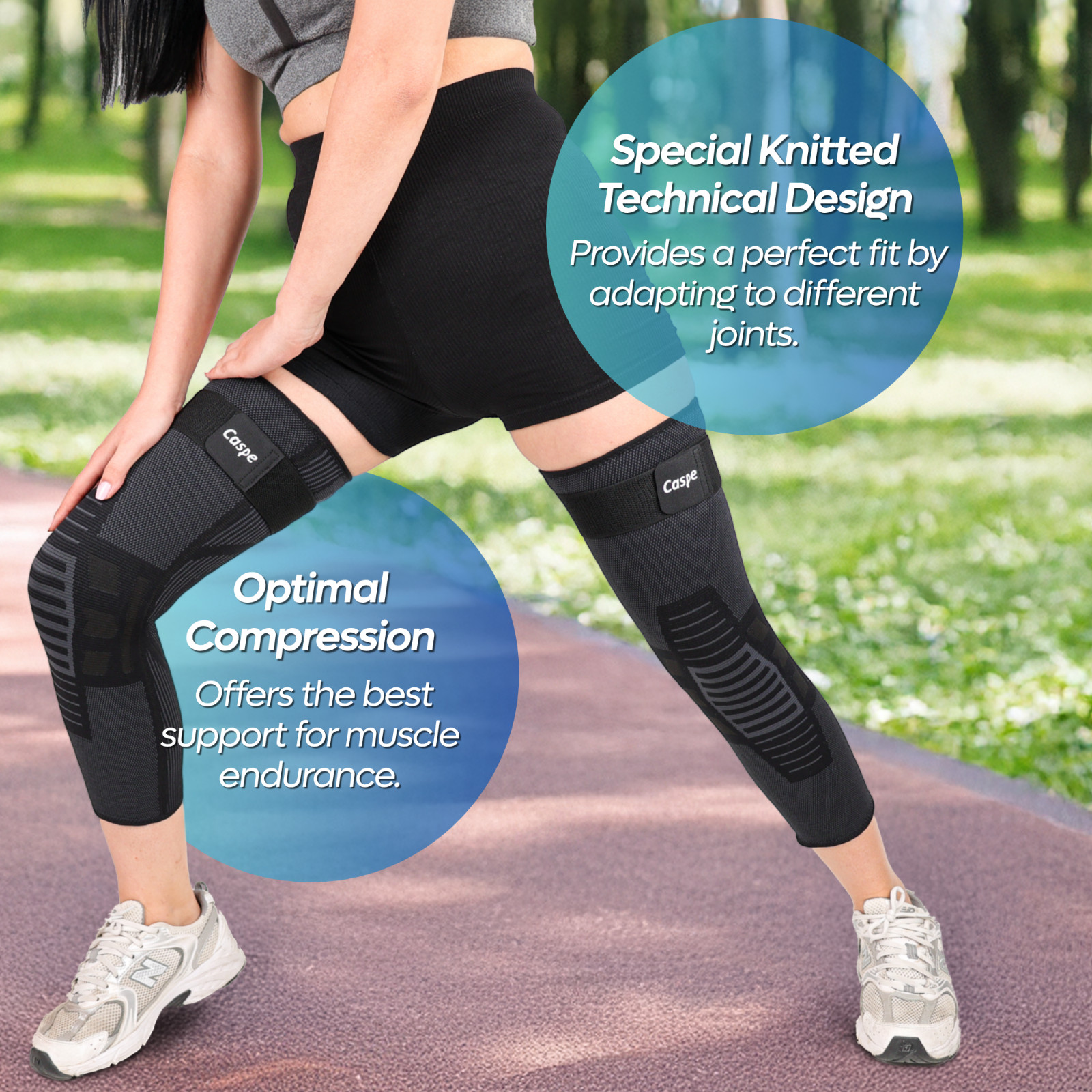 Knee Support Compression Full Leg Sleeve Brace Sport Joint Pain Relief Arthritis