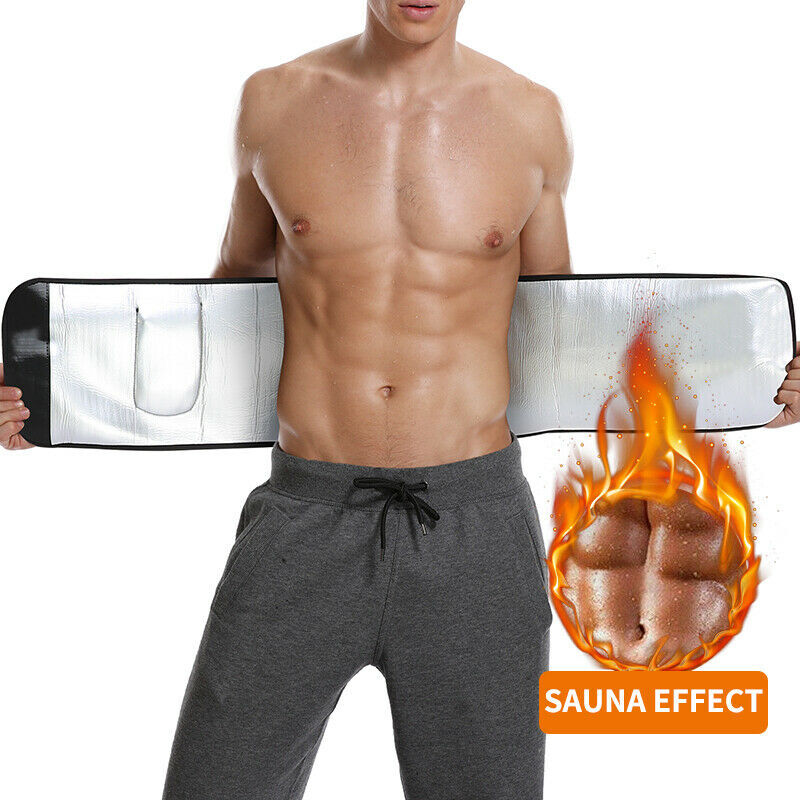 Men Waist Trimmer Burn Fat Sweat Body Shaper Weight Loss Exercise Belt Girdle US