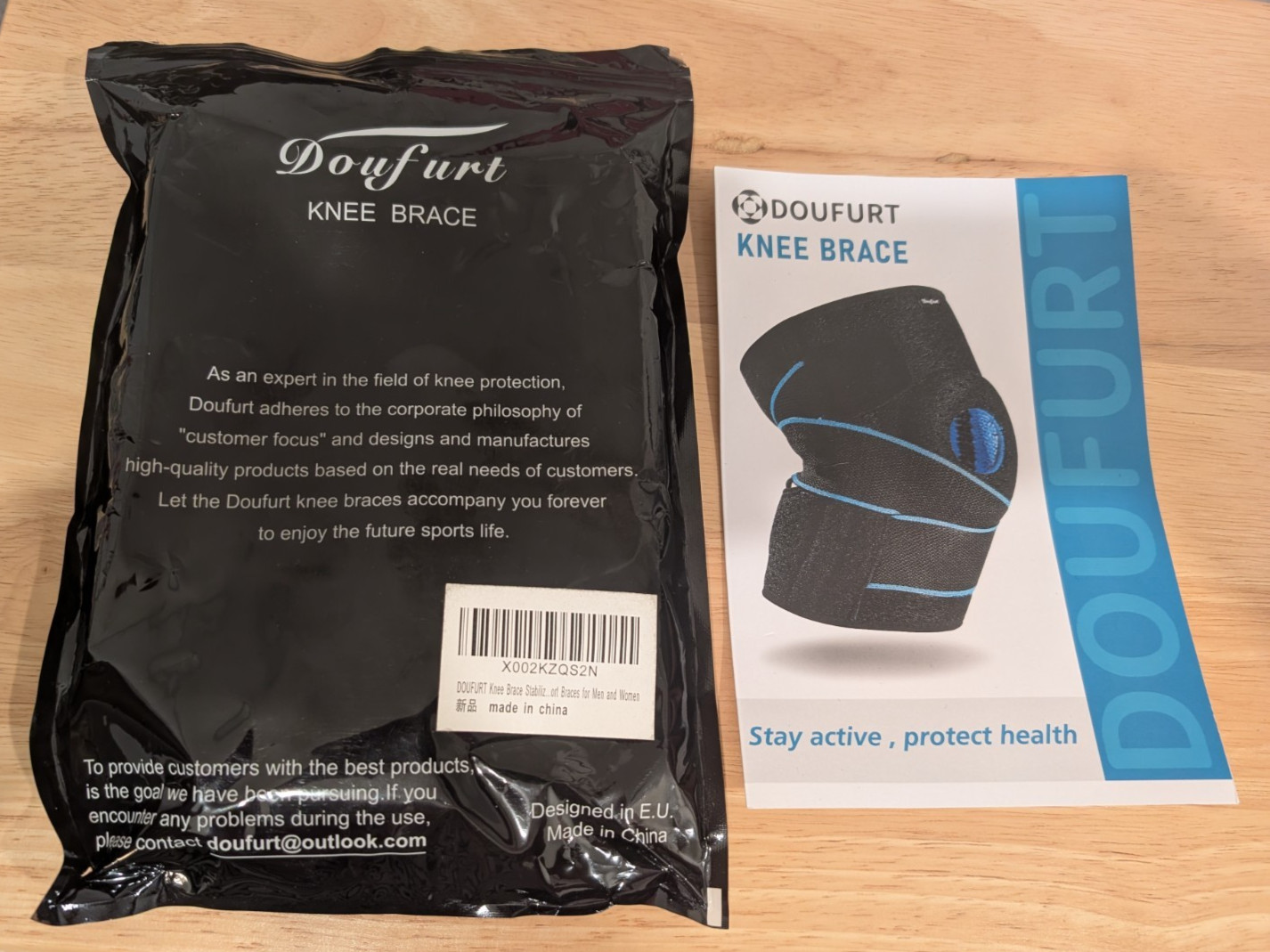 XL Doufurt Knee Brace Swelling Bursitis Joint Pain Adjustable NEW OPEN BOX