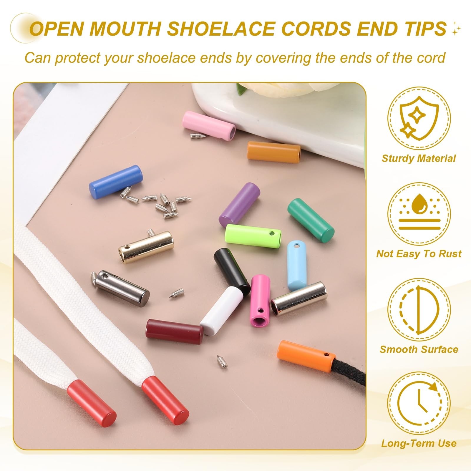 PATIKIL 12 Pcs Shoelace Tips, 20mm Metal Aglets Shoes Lace Cords End Tip Cap …