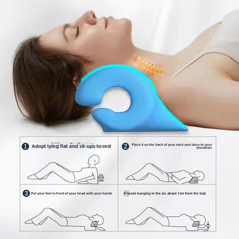 CShaped Pillow Cervical Massage Pillow Neck Correction Traction Support Massage