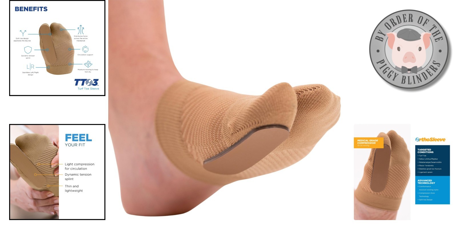 TT3 Turf Toe Brace for Big Toe Fractures & Hallux Limitus – L/XL Right Foot